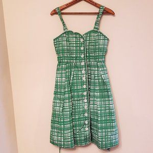 DEAR CREATURES MODCLOTH GREEN WHITE DRESS S
